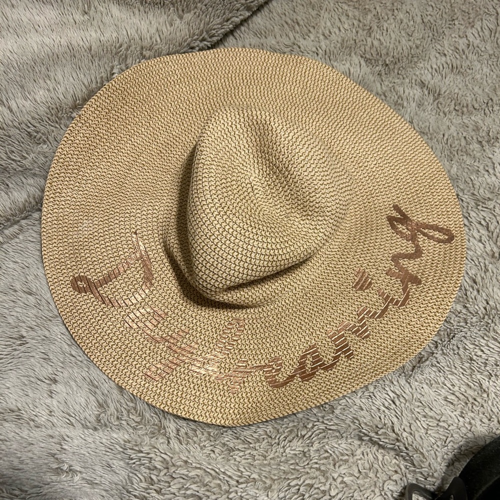 Tan Sun Hat with Design
